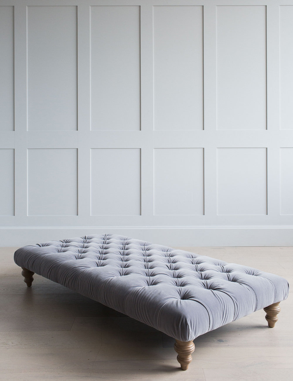 Grey discount button ottoman
