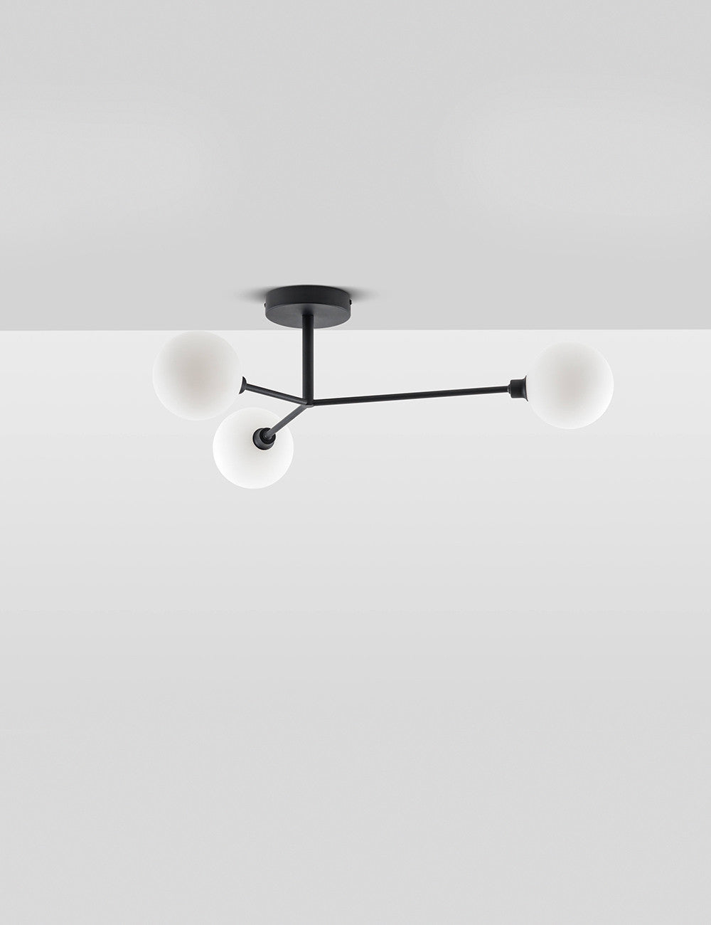 3 Light Flush Ceiling Light Rose and Grey