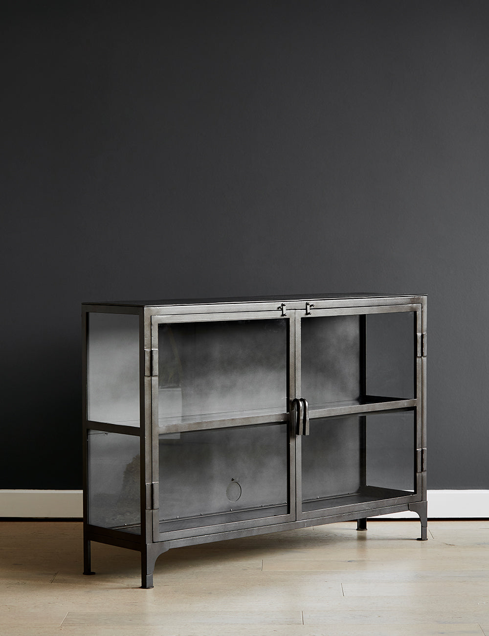 Iron and sales glass display cabinet