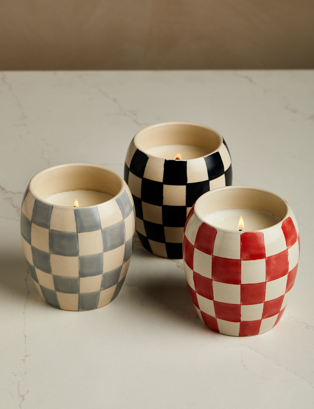 Checkmate Chequered Candle - Rose & Santal