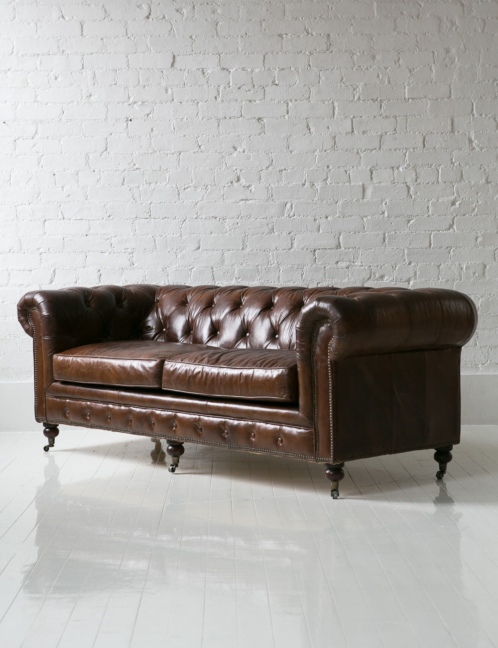 Vintage Leather Chesterfield - 3 Seater