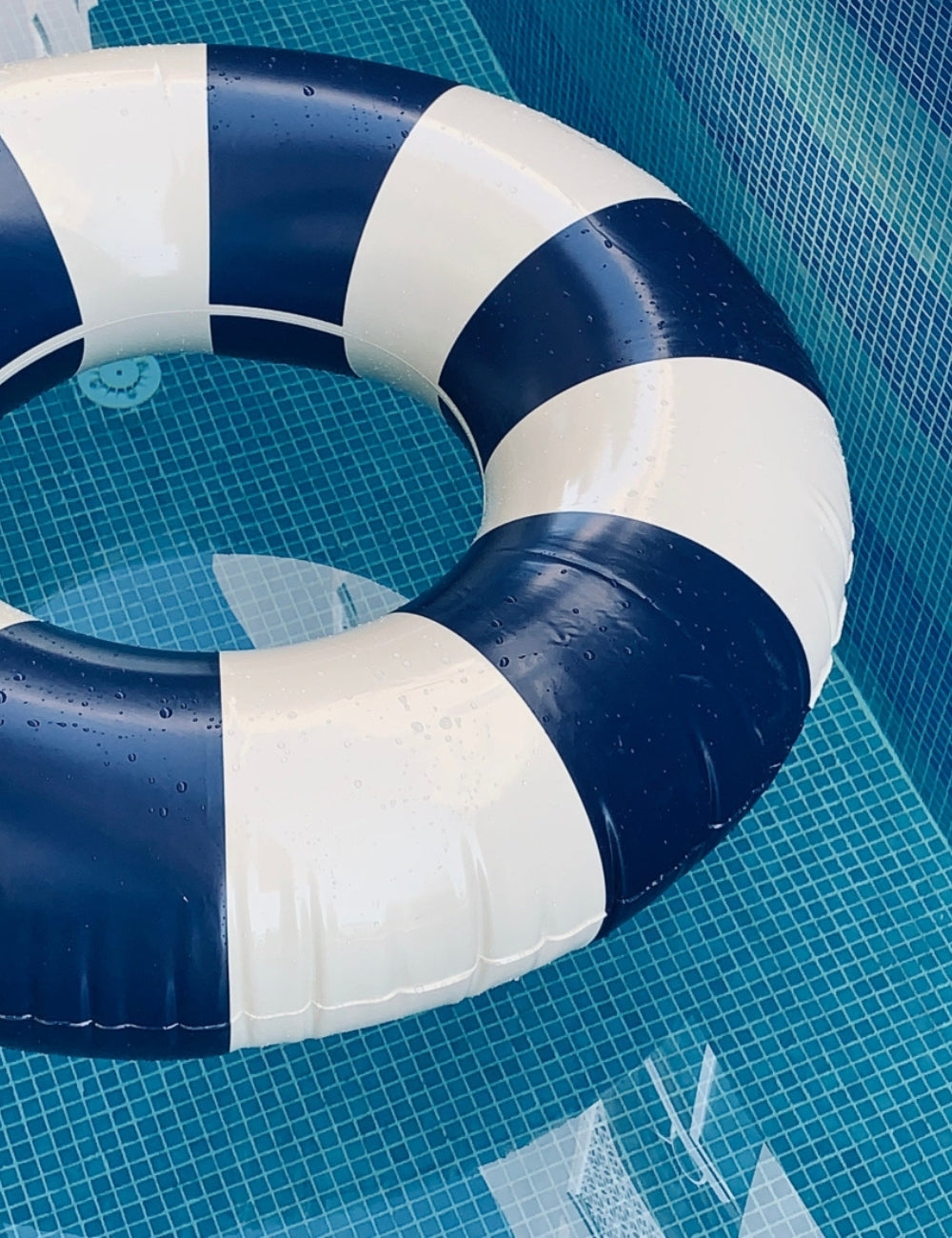 Navy Blue pool float up close
