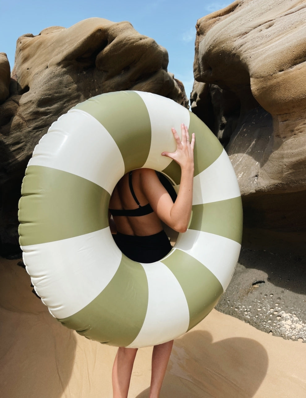 Classic Swimming Pool Ring Float- Olive Green 