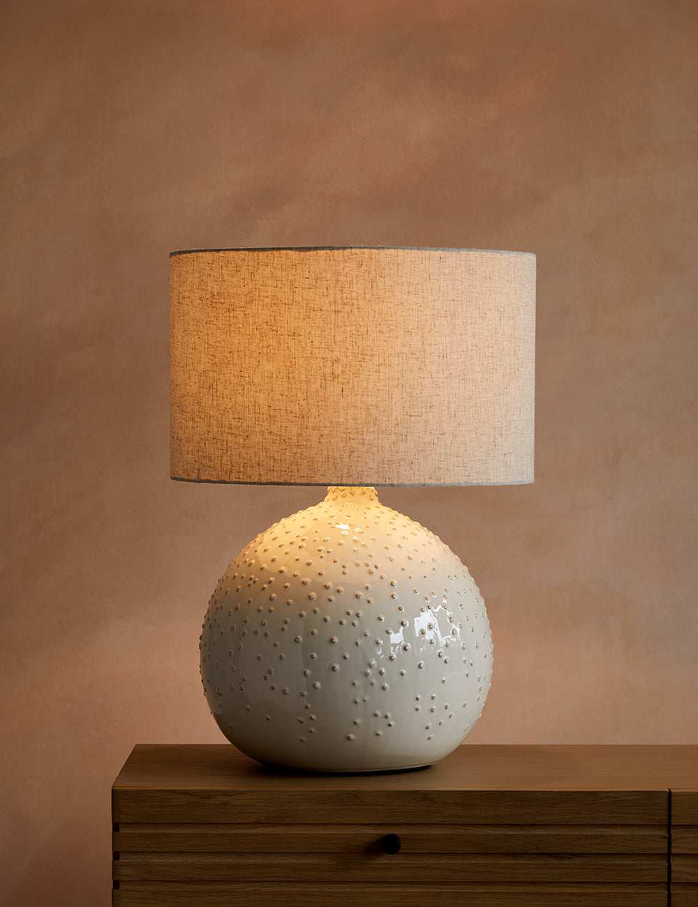 Cream Textured Table Lamp