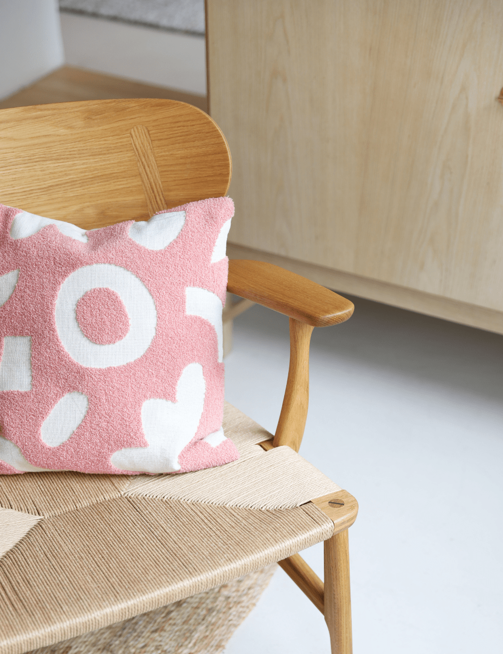 Dusky Pink Abstract Cushion