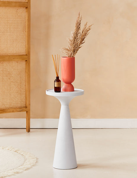 Ella Slim White Side Table Rose and Grey