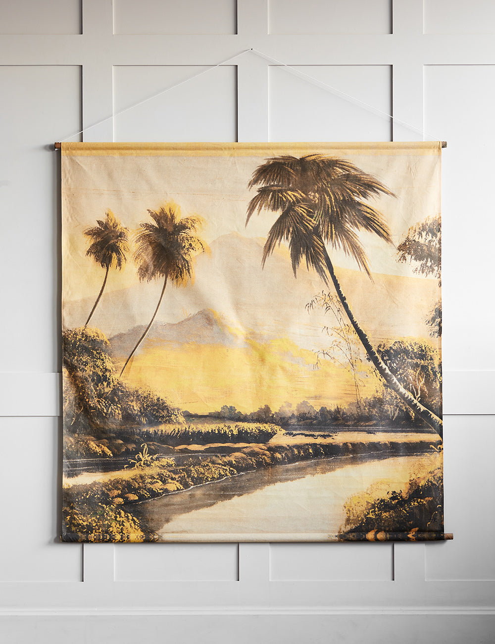 Hanging Fabric Wall Art Rose and Grey