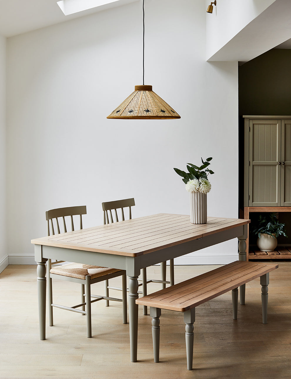 French Grey Oak Extendable Dining Table