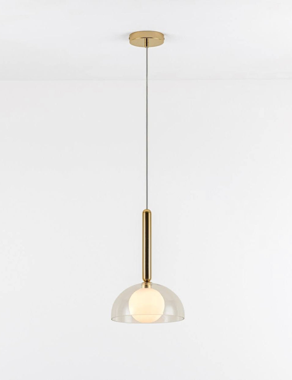 Glass Dome Ceiling Light Rose and Grey