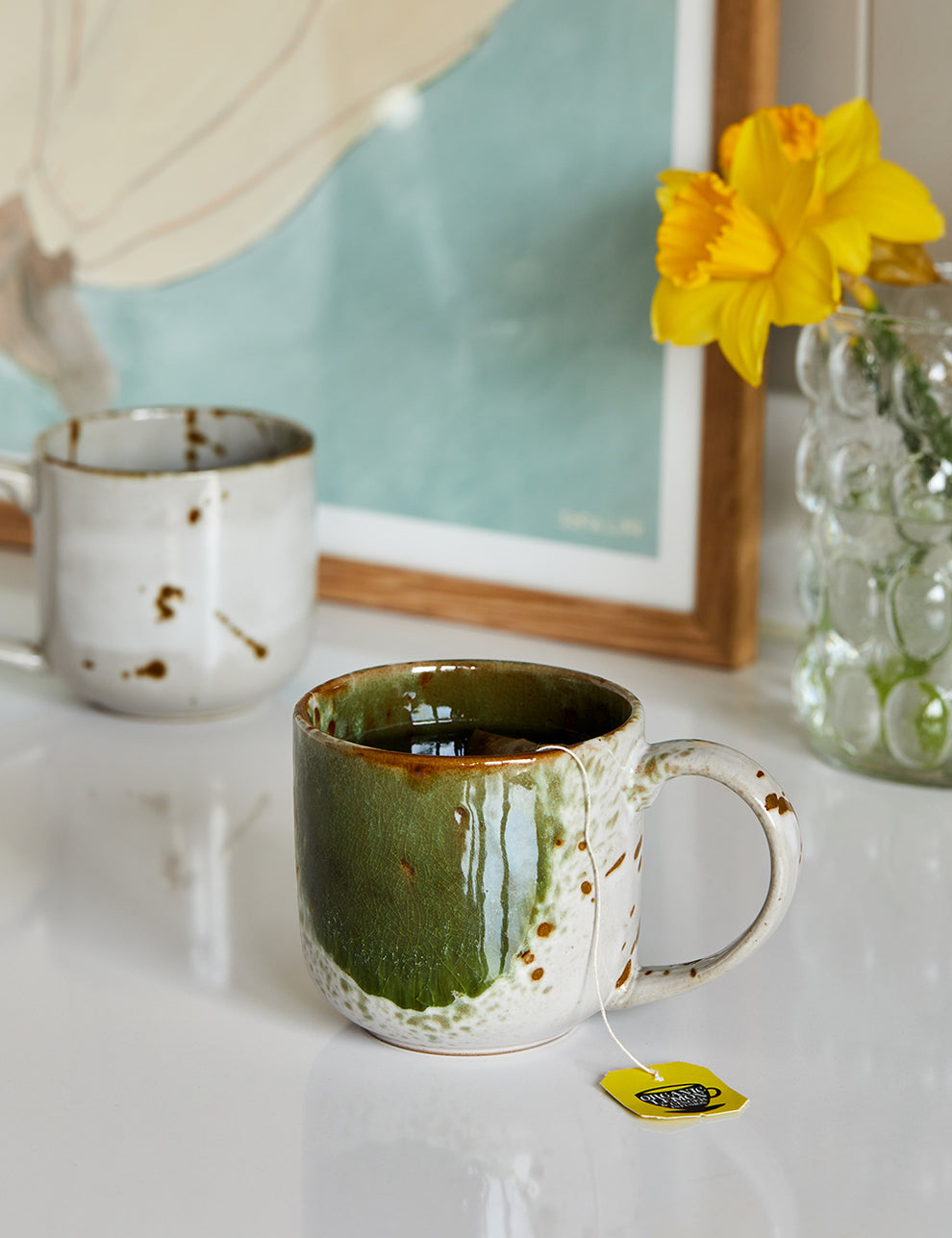 Green & Brown Splatter Stoneware Mug 