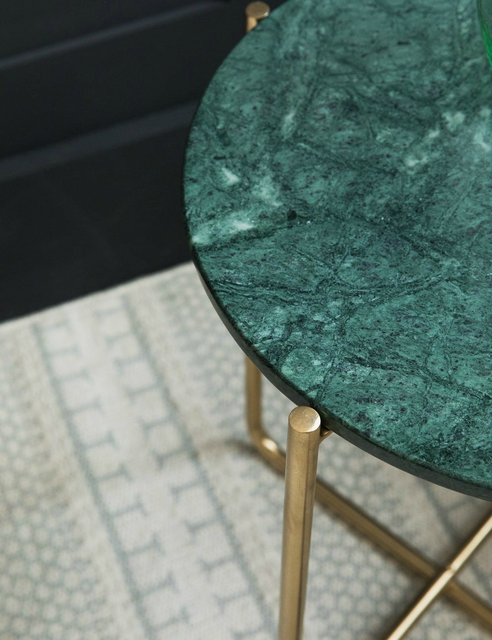 Green Marble Side Table close up