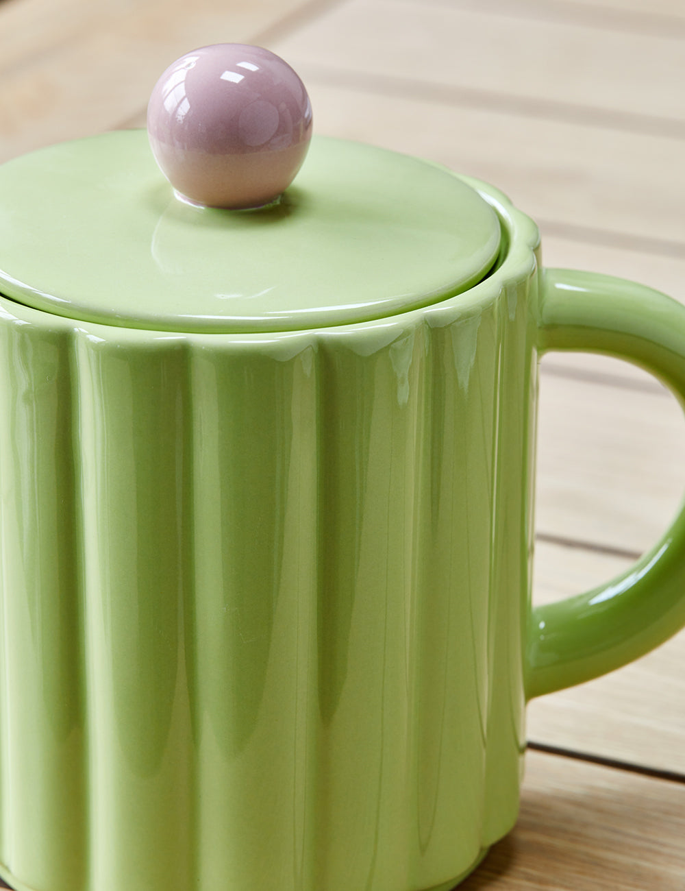 Green & Pink Teapot