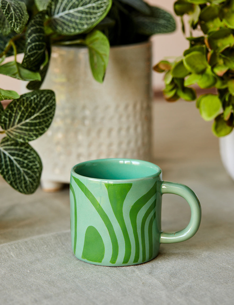 Green Retro Swirls Mug