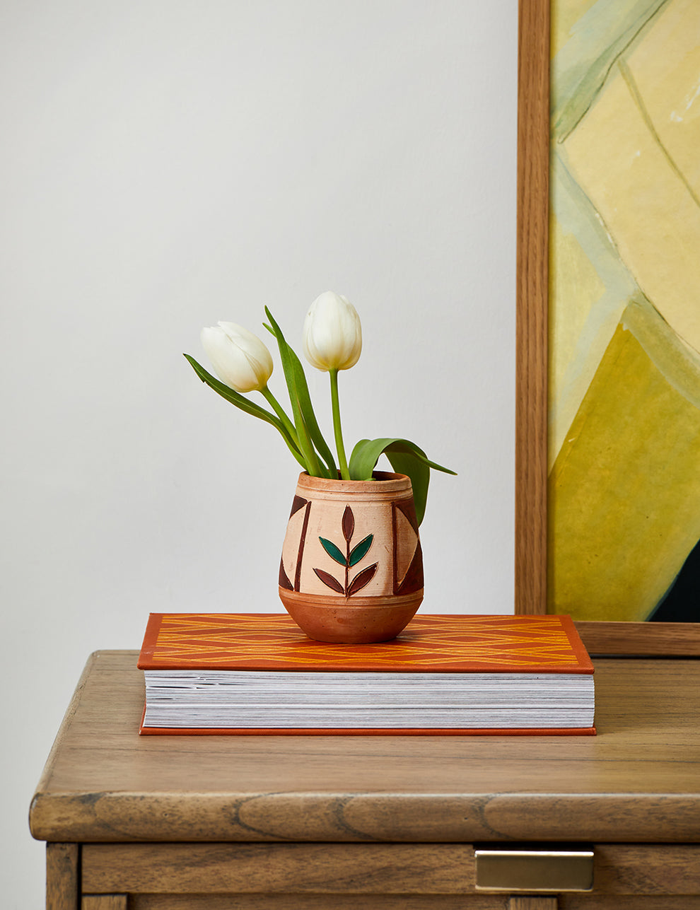 Hand-painted Terracotta Tulip Vase 