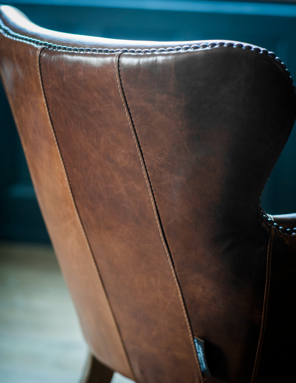 Havana Brown Leather Chair Back