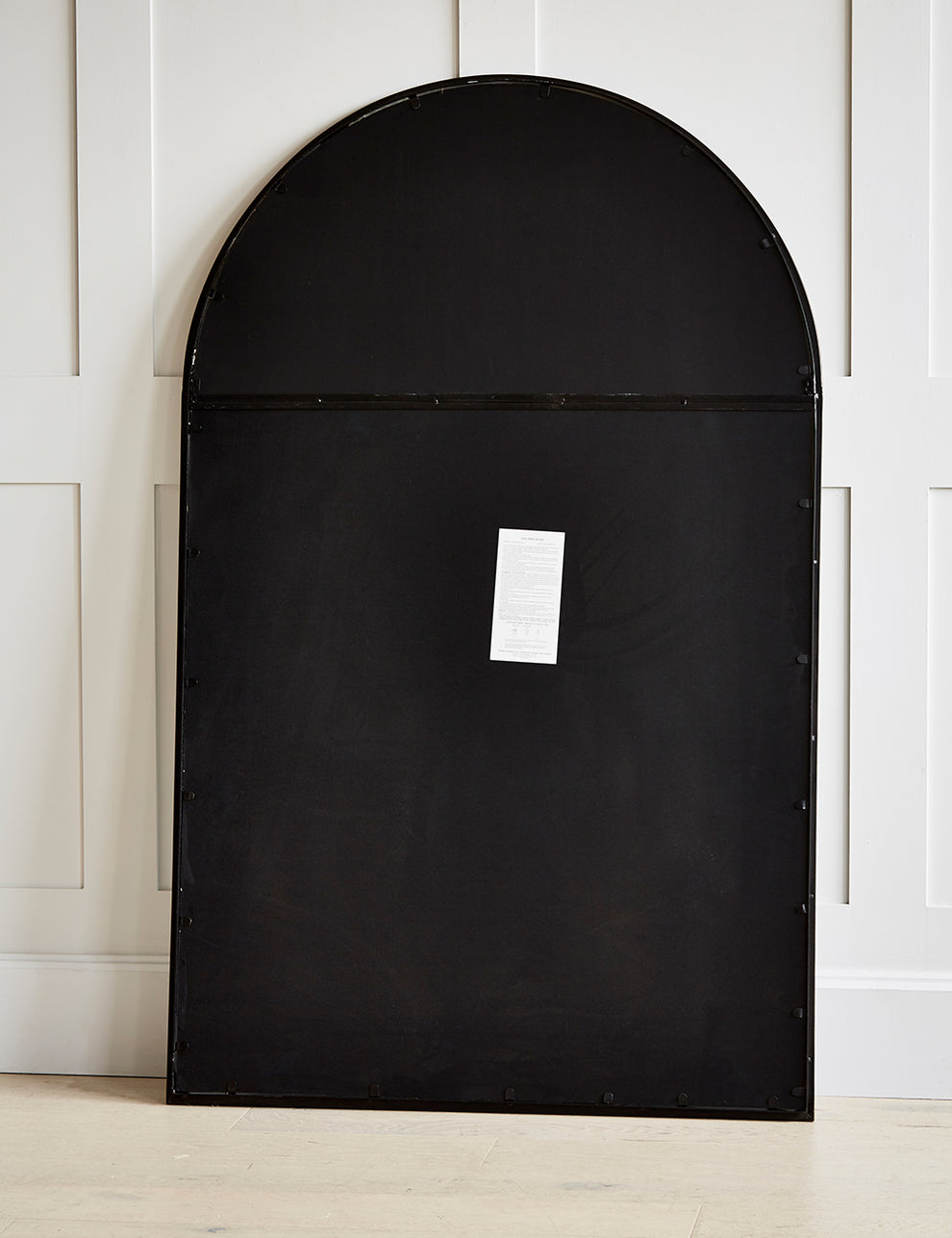 Hemsworth Large Black Arch Paned Mirror
