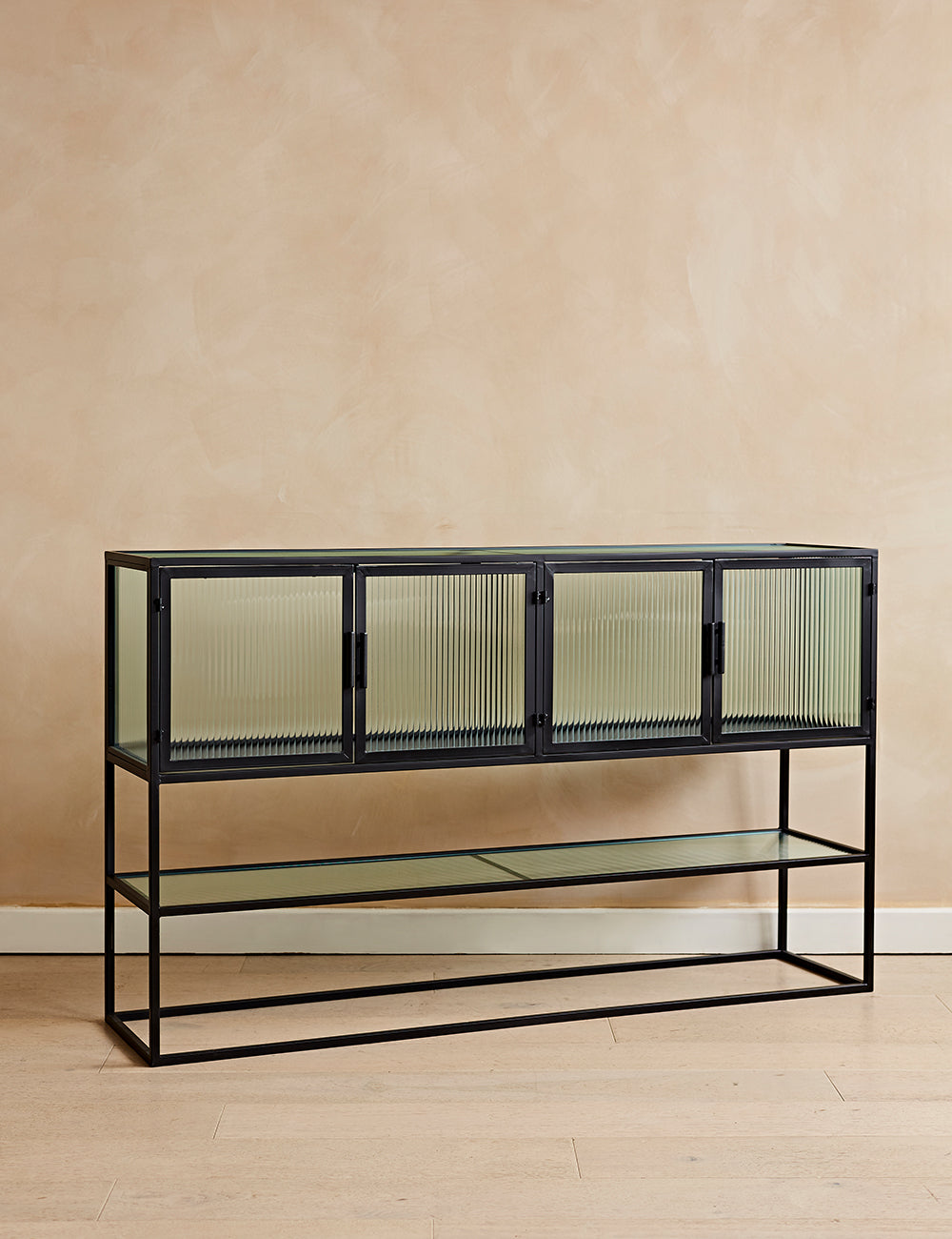 Glass on sale console cabinet