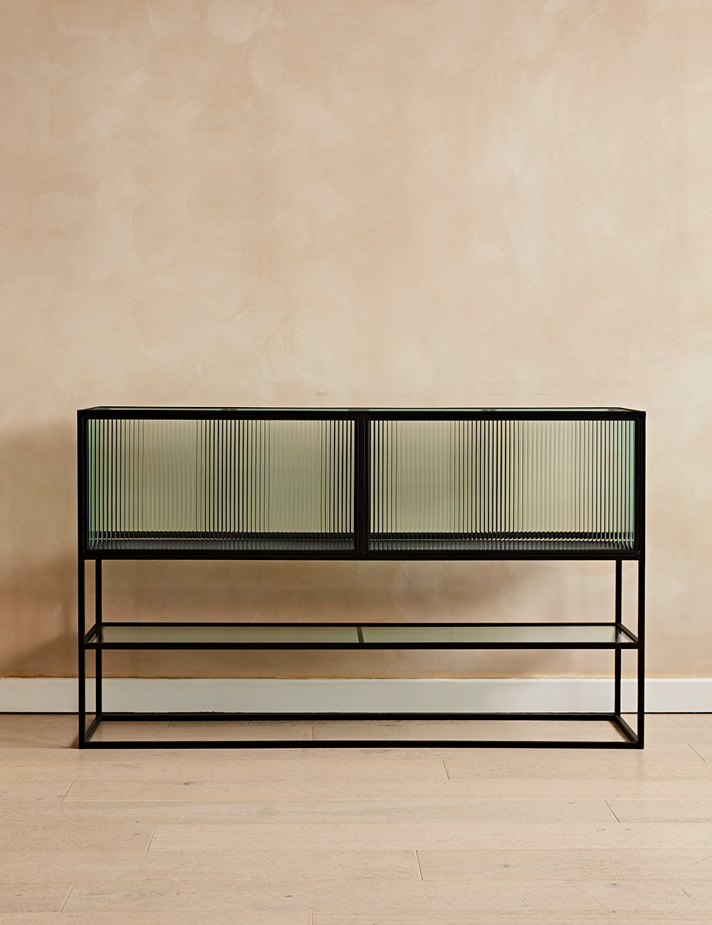 Kyoto Glass Metal Large Console Cabinet