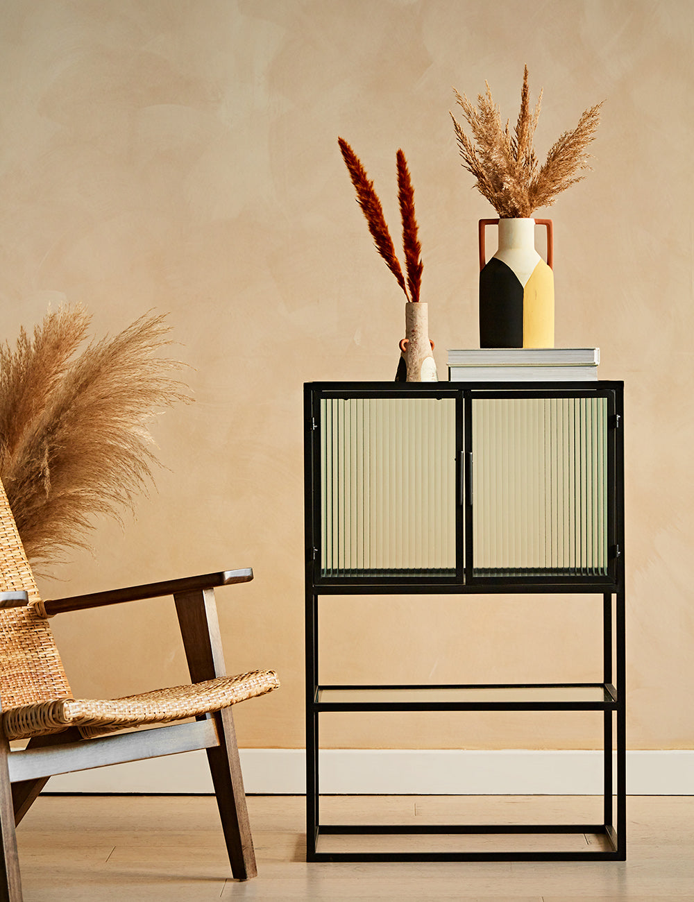 Glass on sale console cabinet