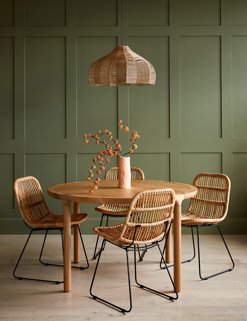 Large Round Wooden Dining Room Table Rose & Grey Rose and Grey