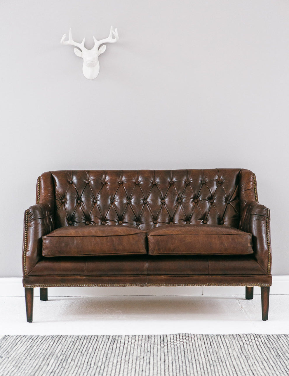 Vintage Leather Button & Stud Sofa image