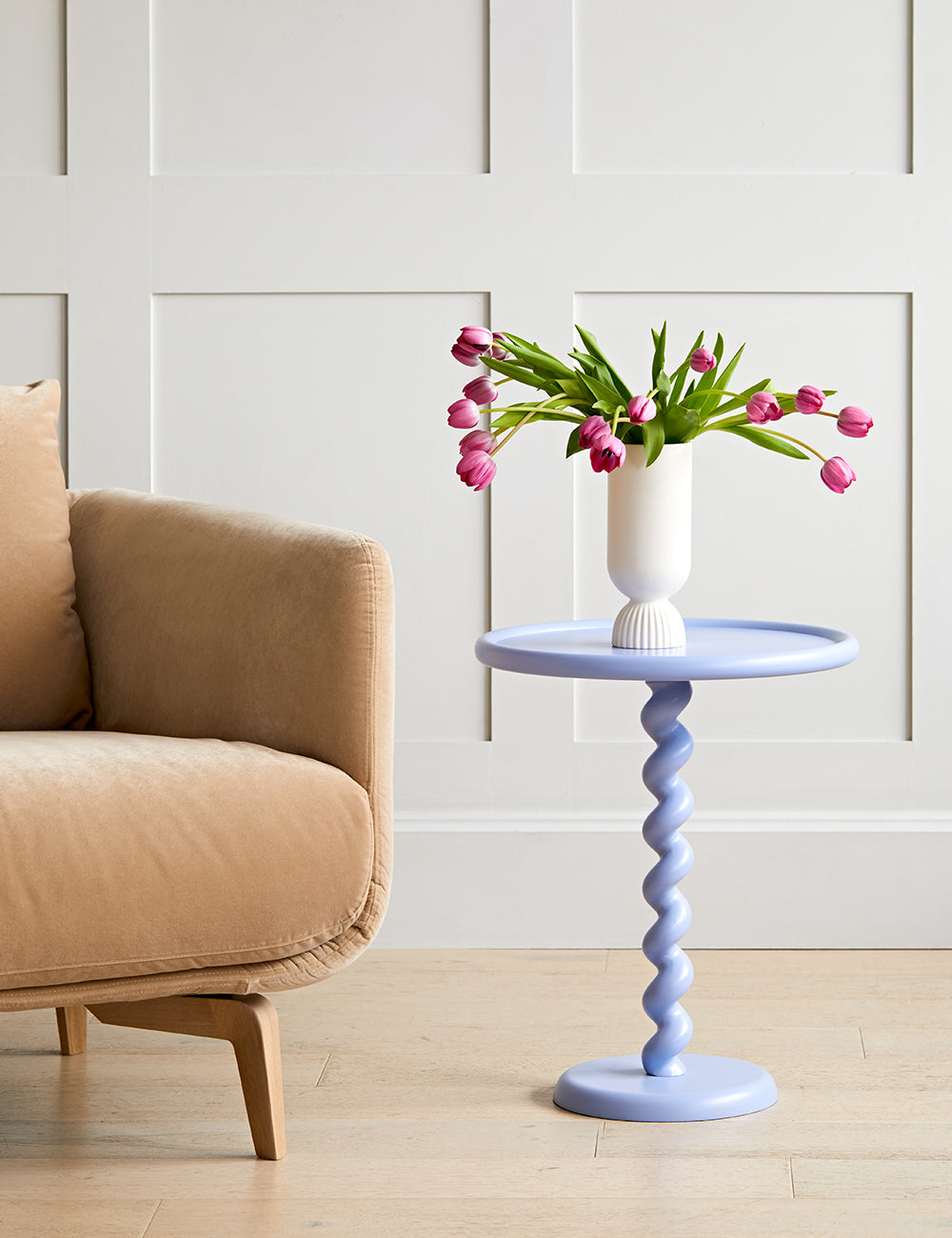 Light blue store side table