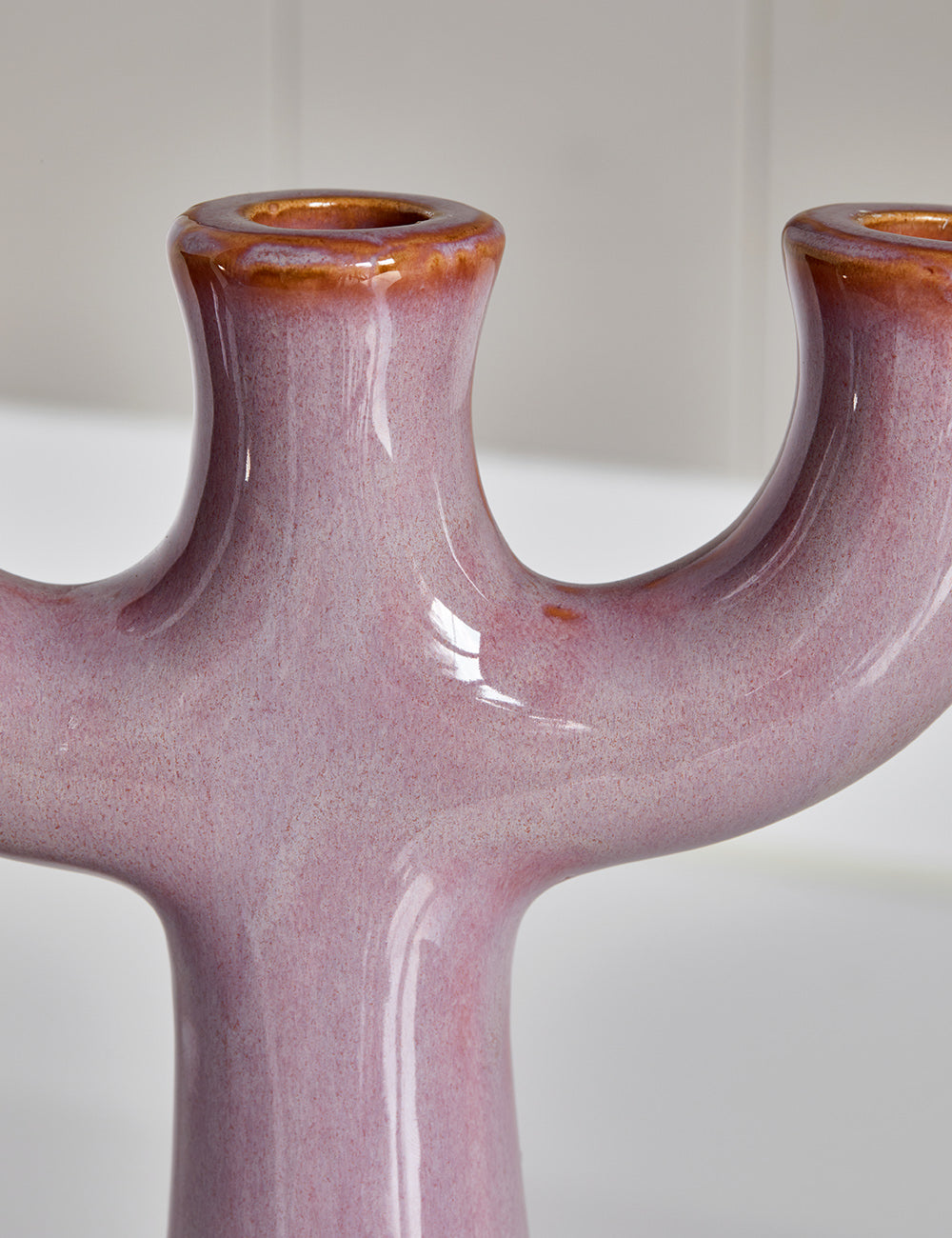 Lilac Stoneware Pillar Candle Holder