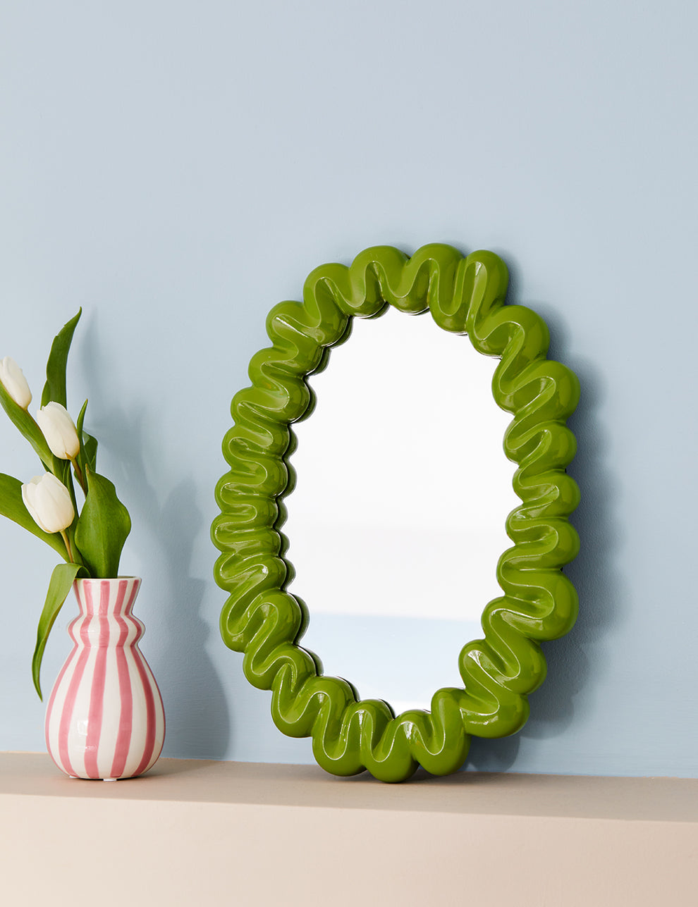 Lime Green Squiggly Mirror