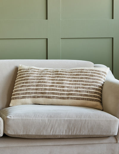 Luxury White & Brown Cushion Cover - Rectangular