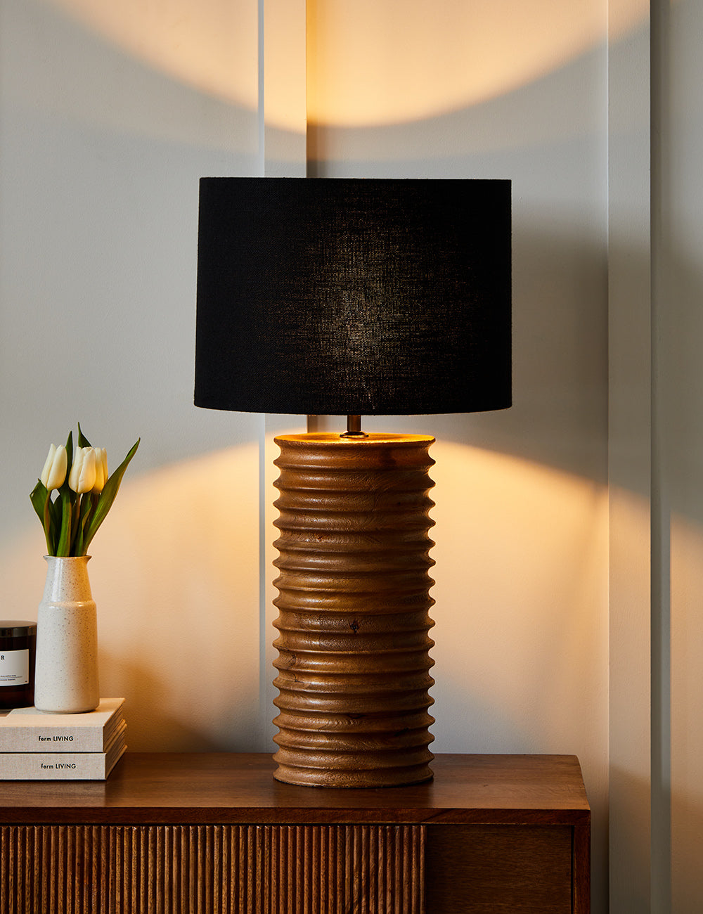 Black wood table lamp clearance
