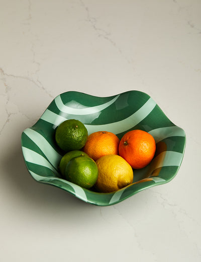 Medium Green Wavy Bowl