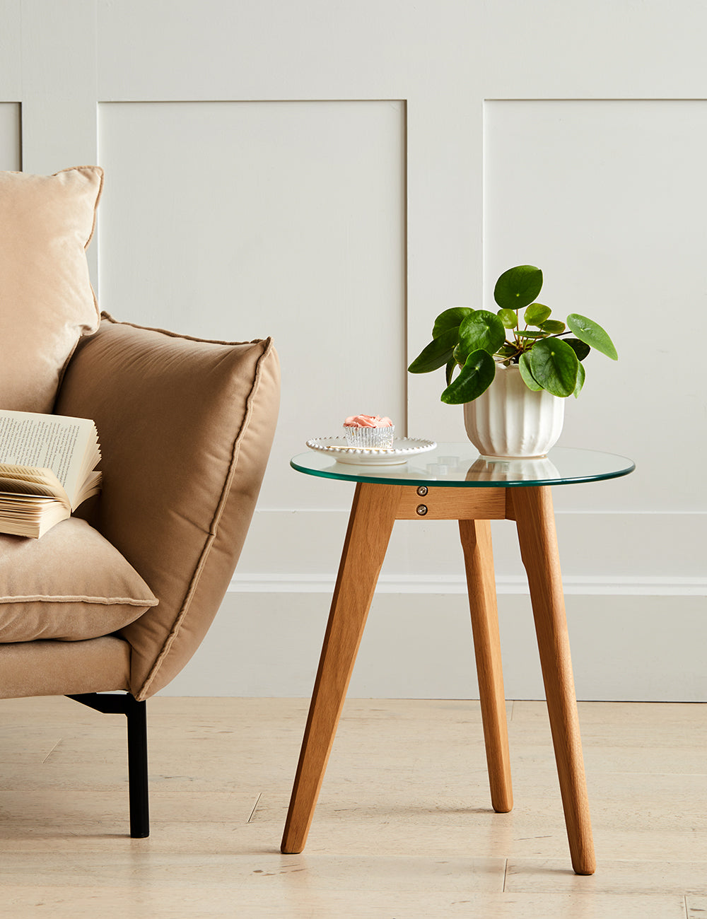 Mid century modern clearance wood side table