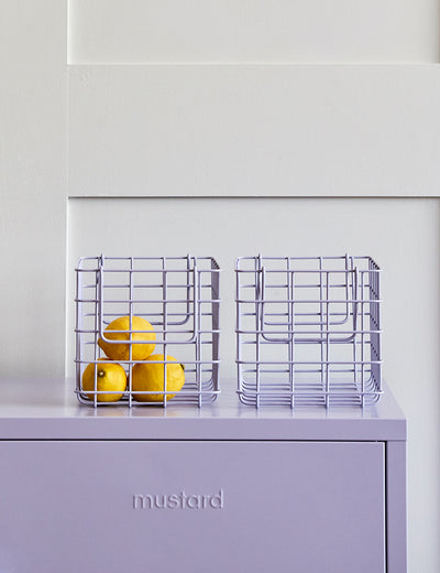 Mustard Made Lockers - Set of Three Wire Baskets - Lilac