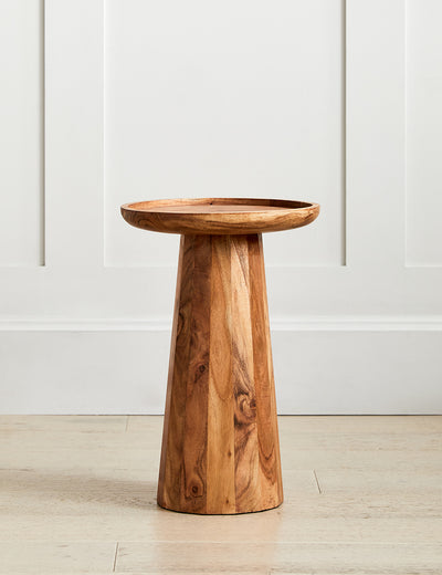 Natural Tray Top Wooden Side Table