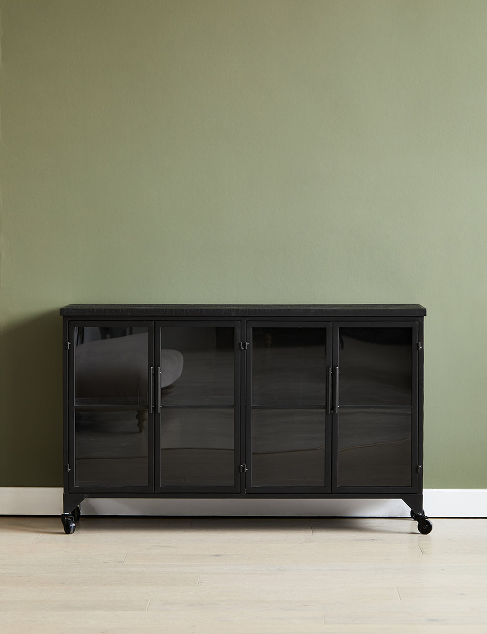Nikko Black Wooden Small Sideboard front