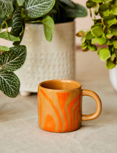 Orange Retro Swirls Mug