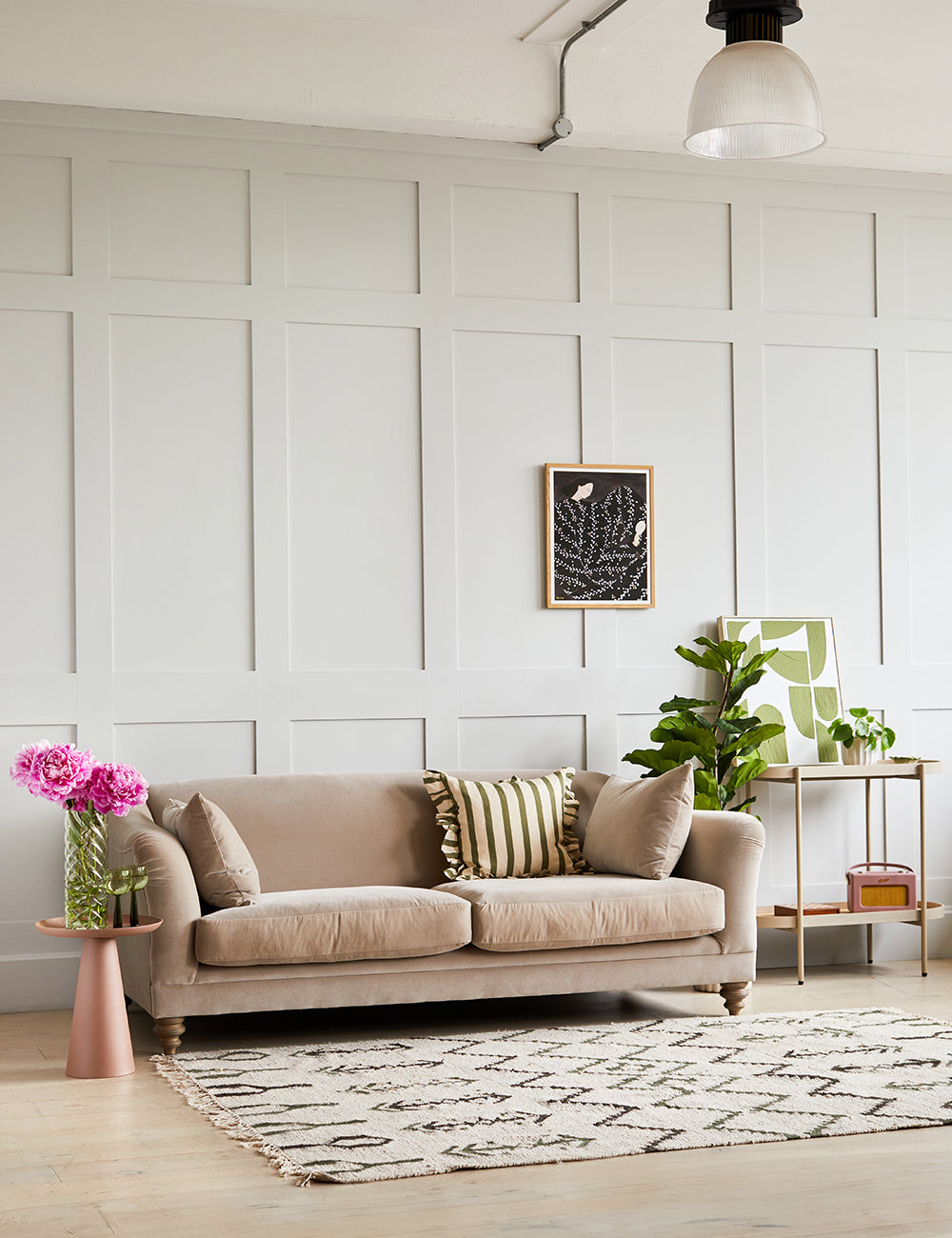 Tan sales velvet sofa