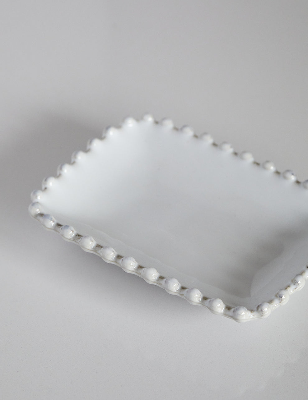 Pearl White Ceramic Soap Dish