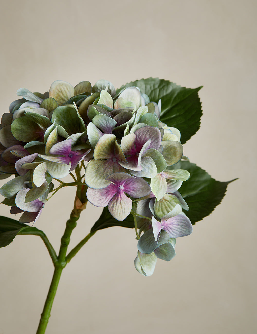 Purple Hydrangea Faux Flower Stem