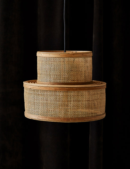 Rattan Ceiling Lamp Rose and Grey