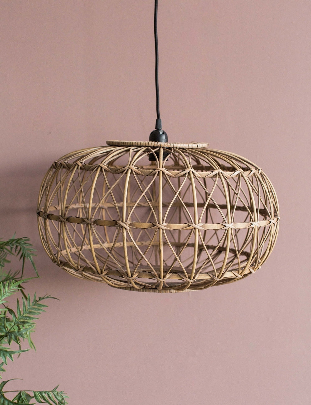 Rattan & Plywood Ceiling Lamp