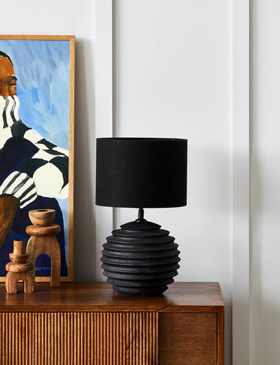 Renzo Mango Wood Table Lamp Base - Black
