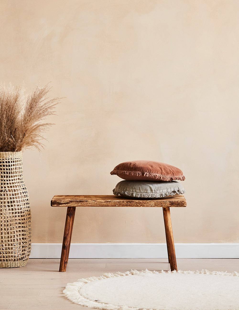 Rustic Hallway Bench Rose and Grey
