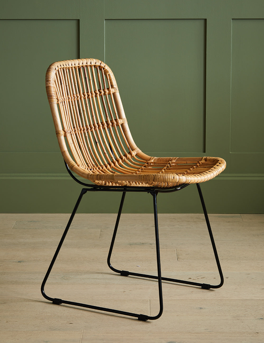 Set of 2 Rattan Dining Chairs