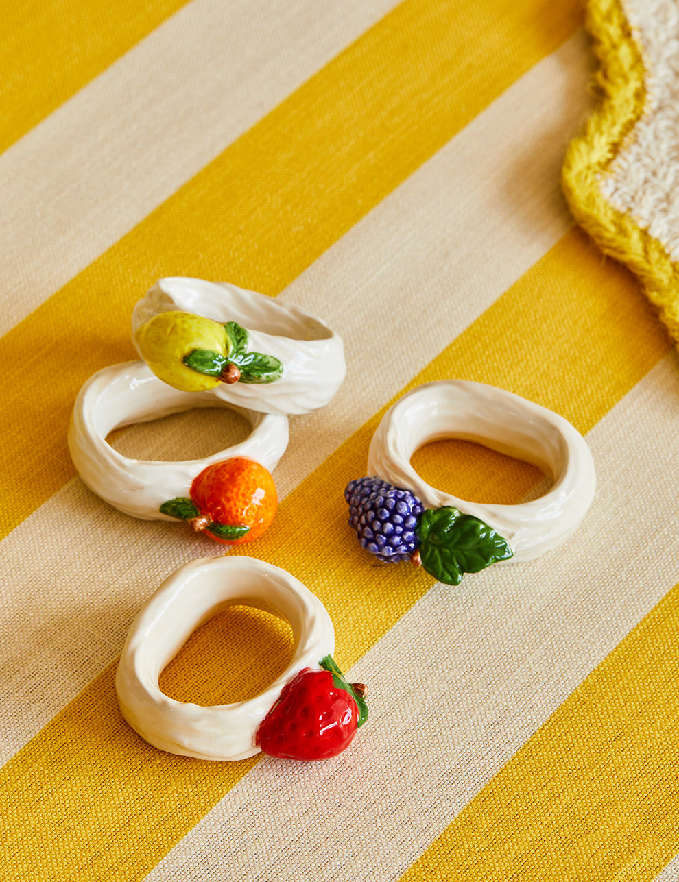 Set of 4 Fruit Napkin Ring Holders