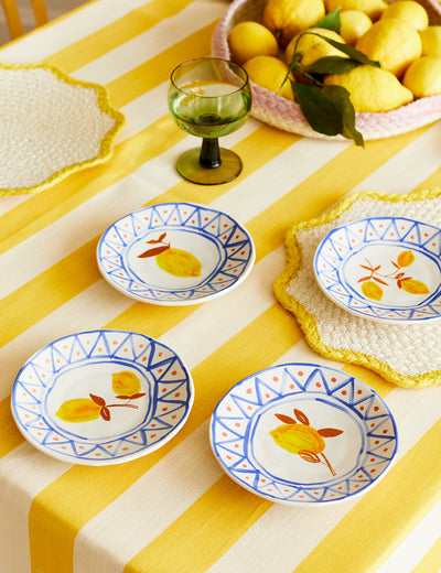 Set of 4 Italian Style Lemon Side Plates