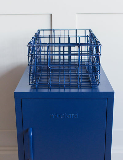 Mustard Made Set of Three Wire Baskets - Navy Blue