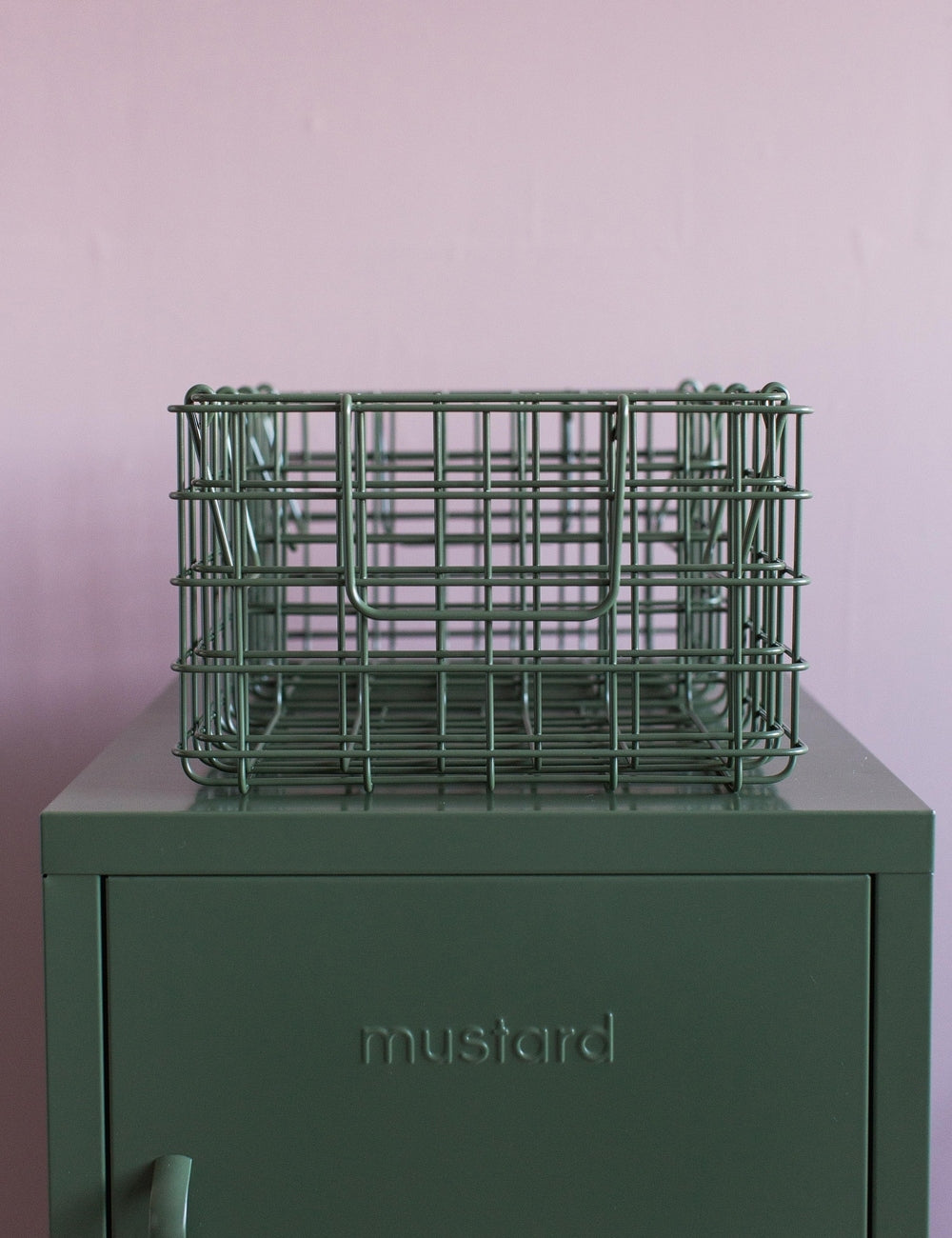 Mustard Made Set of Three Wire Baskets - Olive Green