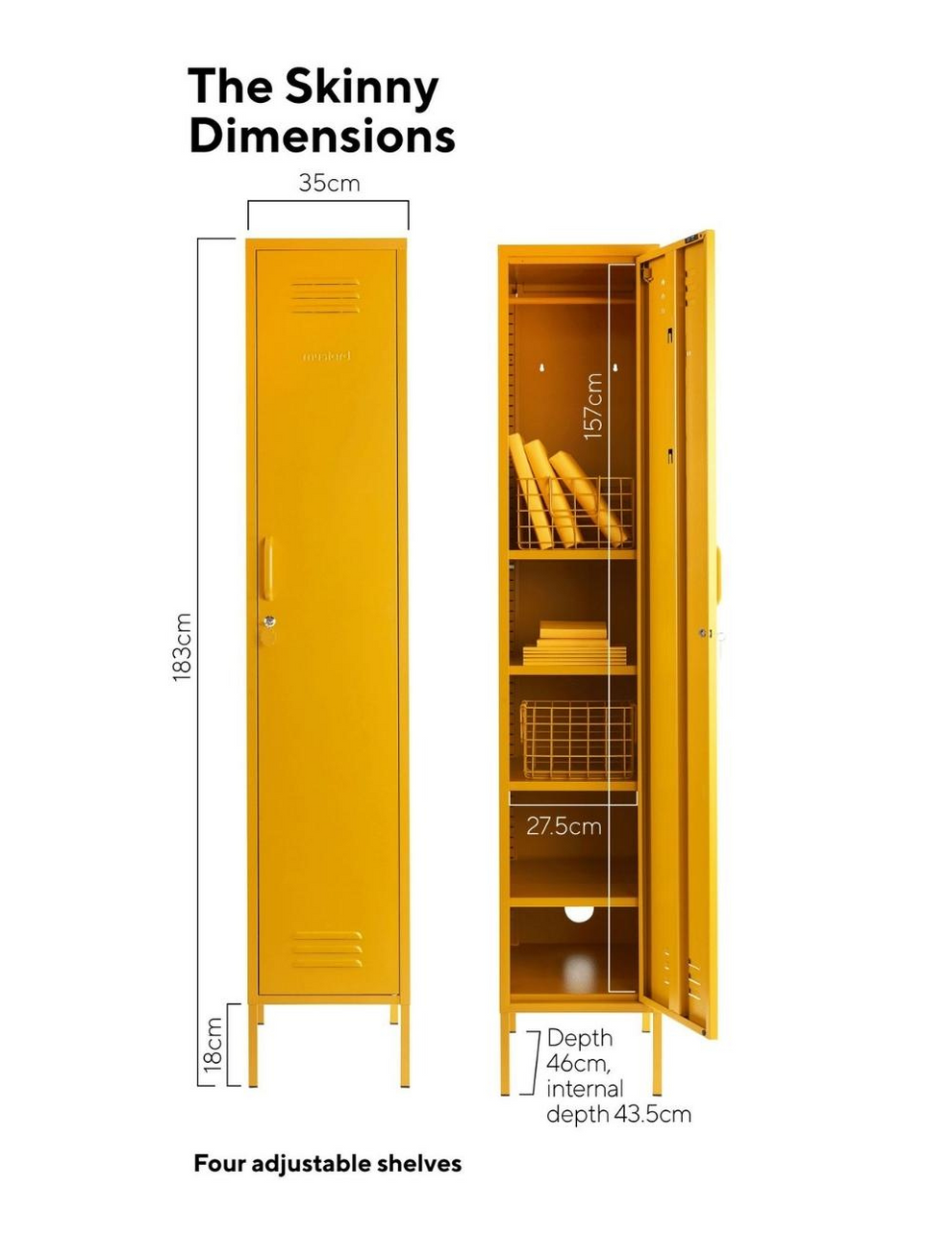 Mustard Made Lockers - The Skinny Tall Locker - Mustard Yellow