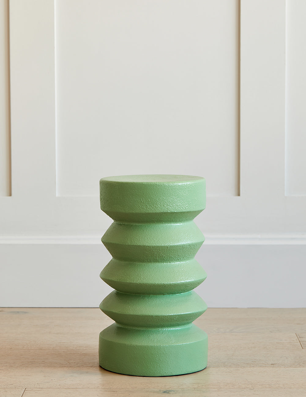Small Green Stoneware Stacked Side Table